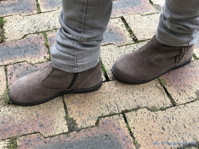 BOTTINES CUIR TAUPE FILLE PISAMONAS