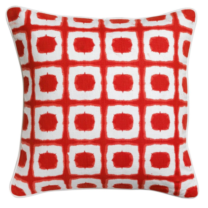 Coussin carr+® ou rectangulaire coton Ceramik grenadine Winkler1
